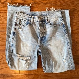 Old Navy Sky-High straight jeans.